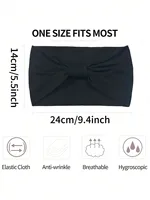 1pc Wide Elastic Headband, Solid Colors, Sports & Yoga Sweat-Absorbent Head Wrap Hair Sleep Cap Sleep Bonnet - Image 2