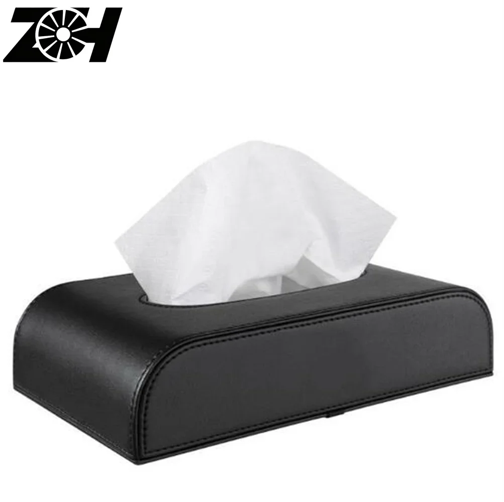 PU Leather Car Tissue Box Napkin Holder Armrest  Hanging Storage Box for car Universal Seat Accessories