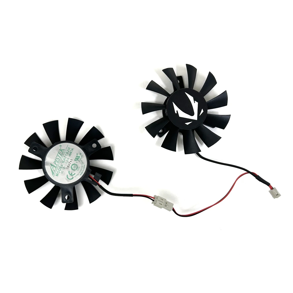 2pcs 65mm 2pin GA71S2H For ZOTAC GeForce GTX1050 GTX 1050 Ti OC 4GB GDDR5 GTX1660 1650 1660S GPU Graphics Card Cooling Fan