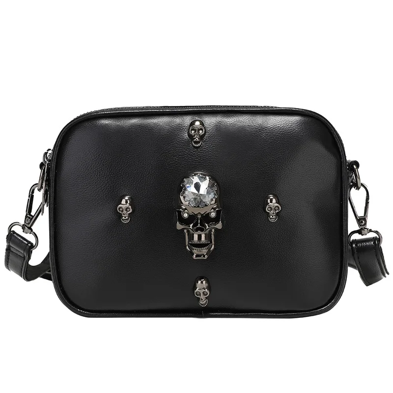 

New Punk Skull Women's Bag Girl Envelope Bag Embossed Ghost Men Bag Clutch Bag Korean Lady Fashion Shoulder Messenger Bag C176