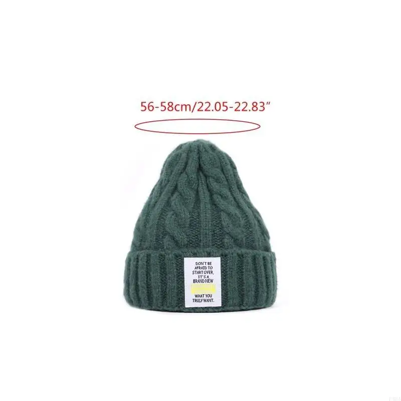 P88A النساء الرجال الشتاء مكتنزة مضفر كابل قبعة متماسكة قبعة بلون خطابات التسمية التصحيح يندبروف مكبل الجمجمة قبعة رشاقته
