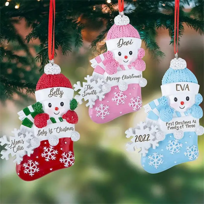 Weihnachts baum dekoration mit Namen Schnee Baby Ornament personal isierte Schneemann Baby erste Weihnachten für 2025 für Weihnachten