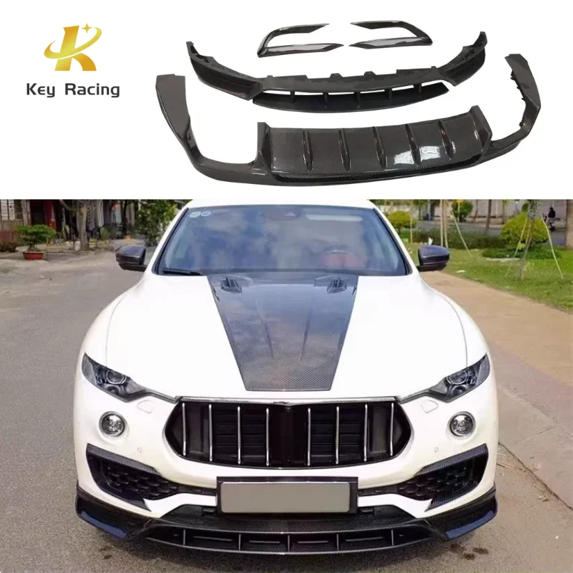

For Maserati Levante Upgrade Carbon Fiber LD Style Bodykit Front Bumper Lip Rear Diffuser Accesorios Para Auto