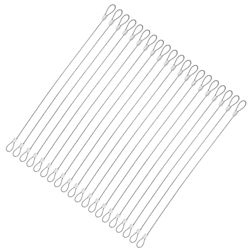 

20pcs Stainless Steel Wire Rope Aluminum Sleeve Heavy Security Cable Quick Fixation Antidrop Design Versatile Safety Cables