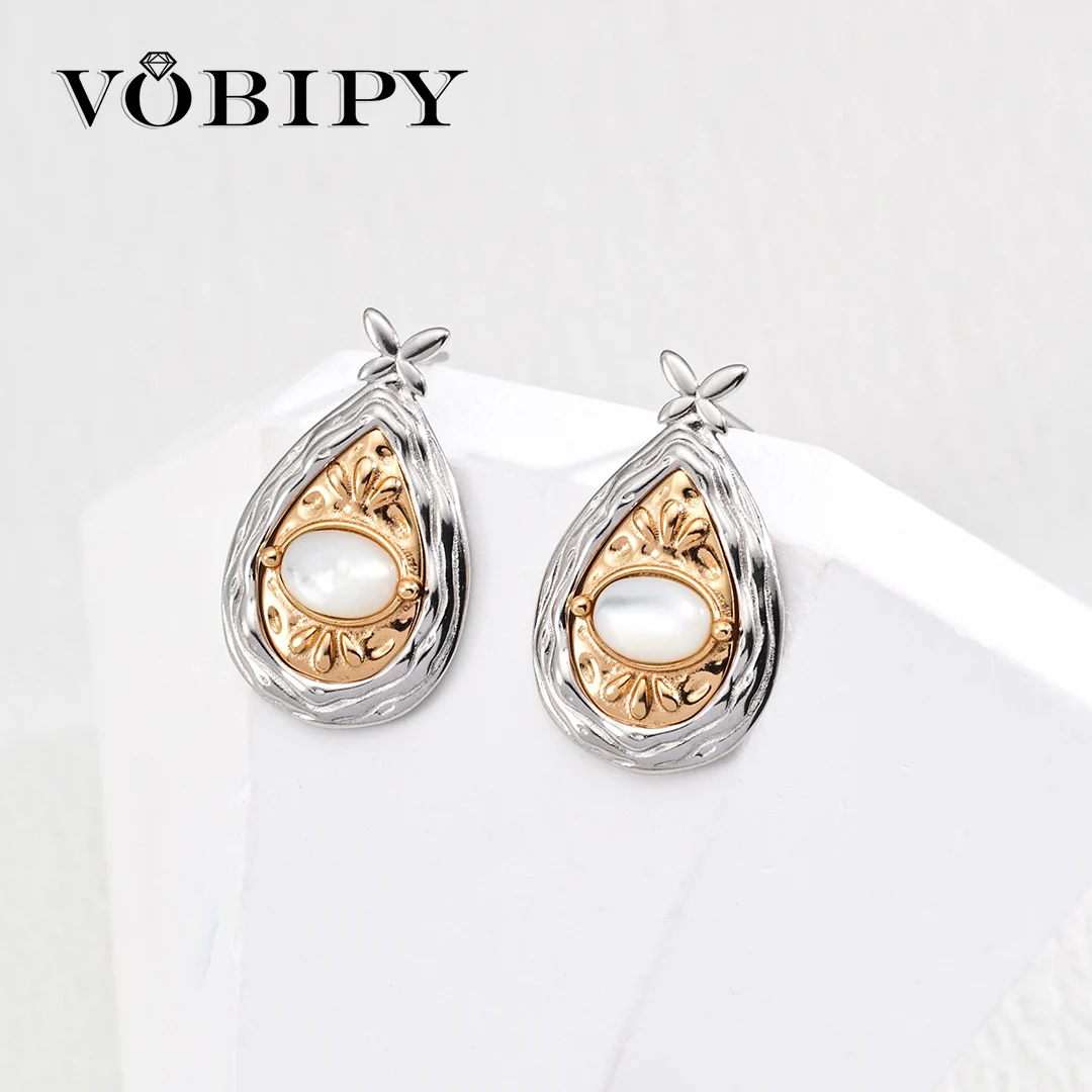 

VOBIPY Vintage Pearl Earrings for Women Lapis Mother Of Pearl Shell Party Earrings 925 Sterling Silver Natural Pearls Jewelry