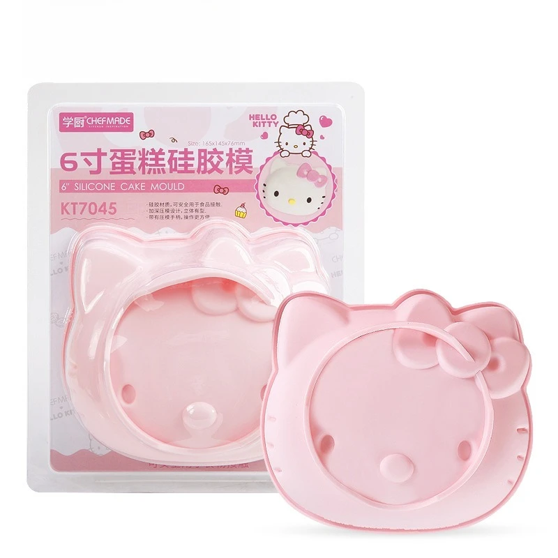 

Cute Hello Kitty Mold Cartoon Women Dormitory Home Silicone 4-inch/6-inch/8-inch Ice Cake Ice Cream Baking Tools Gift Wholesale