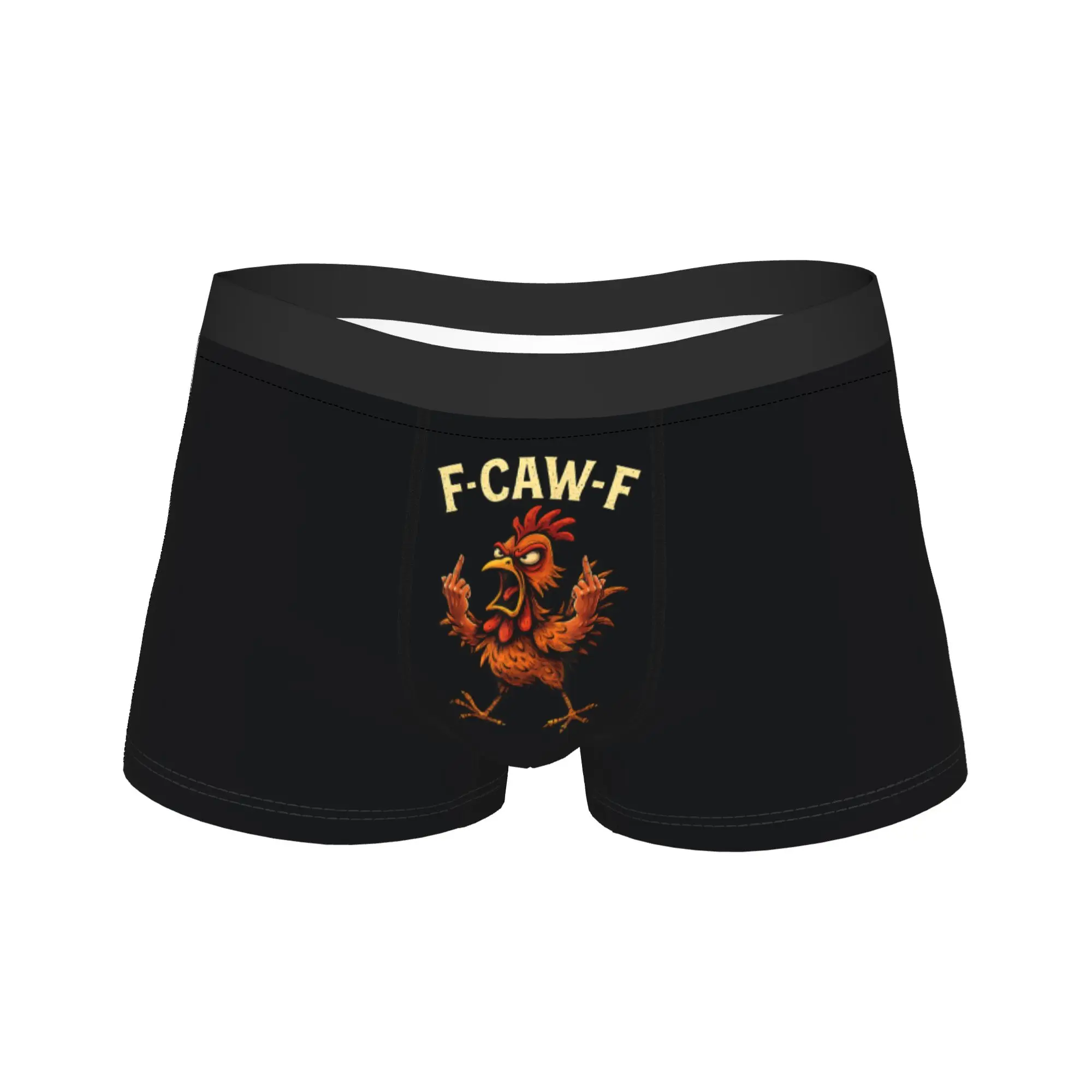 

F-Caw-F Rooster Meme Funny Chicken Man Underwear Humor Joke Boxer Briefs Shorts Panties Novelty Underpants Male Plus Size