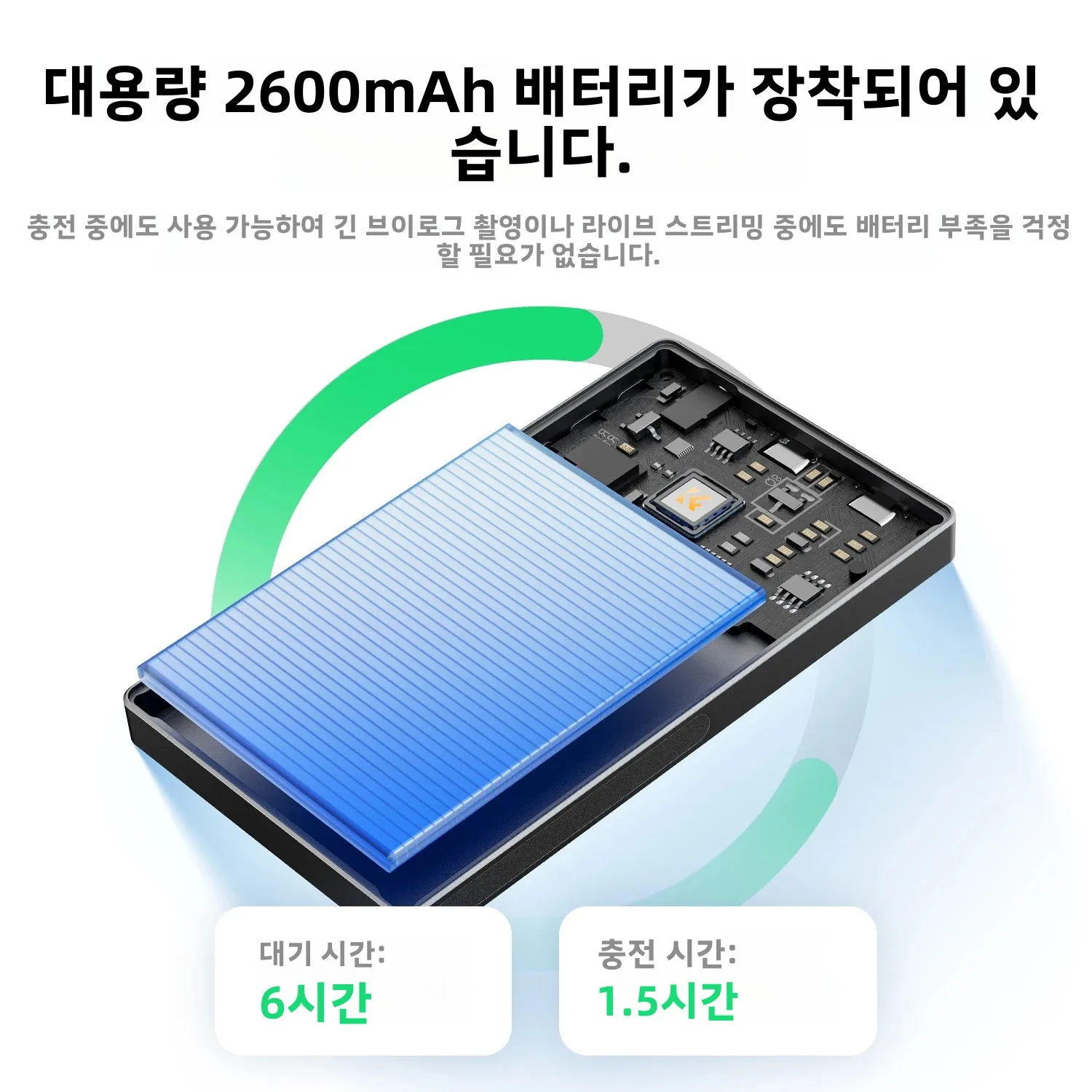 K&F CONCEPT 5인치 무선 마그네틱 스마트폰 모니터 블로그용 1080p 외부 화면 아이폰 안드로이드 호환 후면 카메라 실시간 확인 164피트 거리 지원
