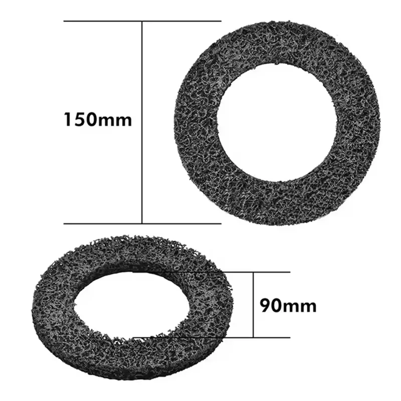 Disco abrasivo con cepillo para cubo de rueda ABDJ, 150 mm, 1/2 Dr. Pulido de llantas de pulido de óxido del rotor de limpieza