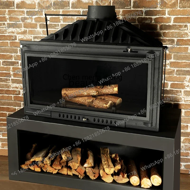 

B7304 Real Fire Home Heating Modern European Cast Iron Embedded Self-built Homestay Wood-burning Wood-burning Furnace Core