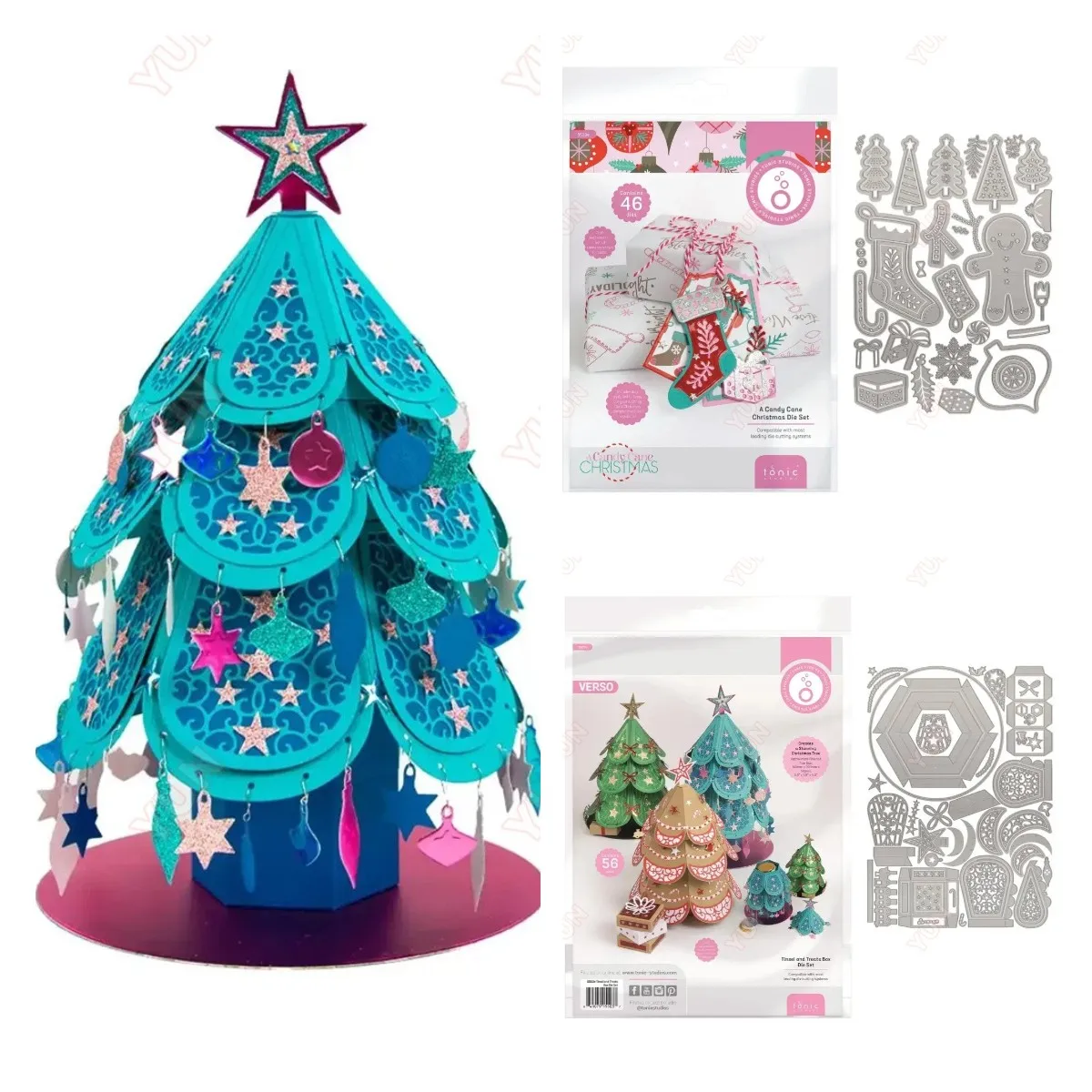 

Arrival New a Candy Cane Christmas Tree Box Dies Set DIY Scrapbooking Holiday Gift Greeting Card Paper Craft Decor Molds Stencil