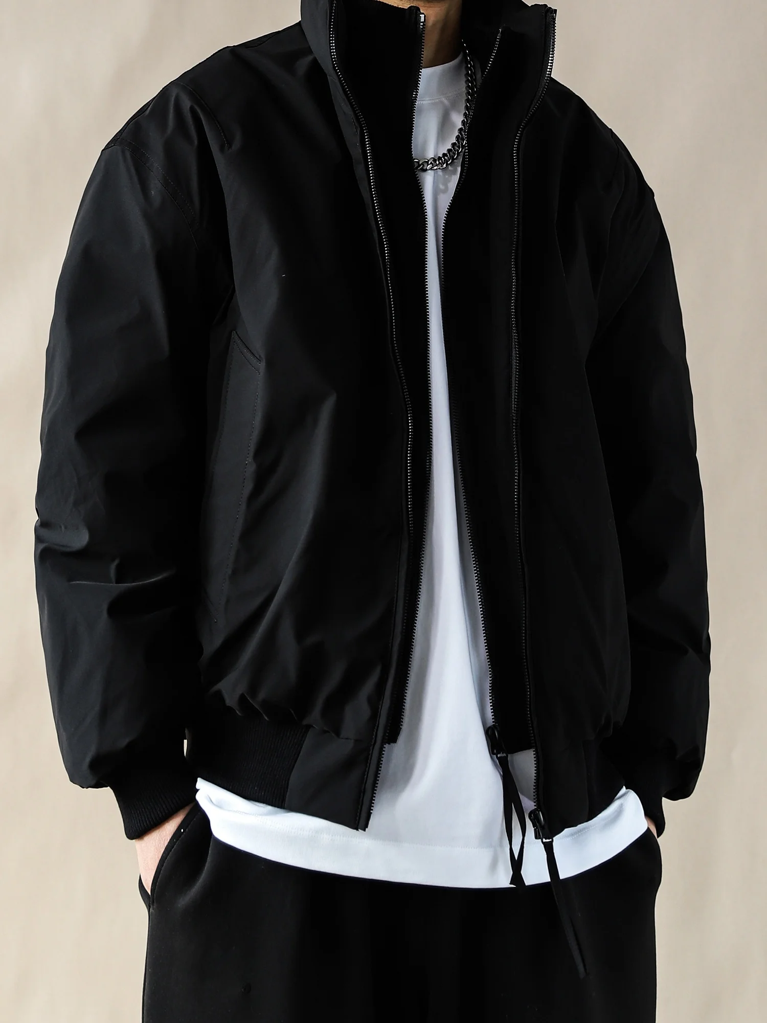 

Ретро-куртка-пуховик в американском стиле для мужчин, свободного кроя, на молнии, теплая, универсальная, осенне-зимняя, повседневная, из полиэфирного волокна