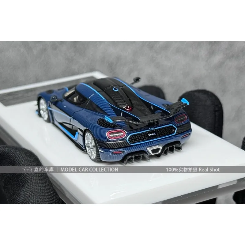 1:64 ONE1 블루 카본 다이캐스트 수지 슈퍼카 모델 컬렉션 장식품, 어린이 장난감, 성인 장식.