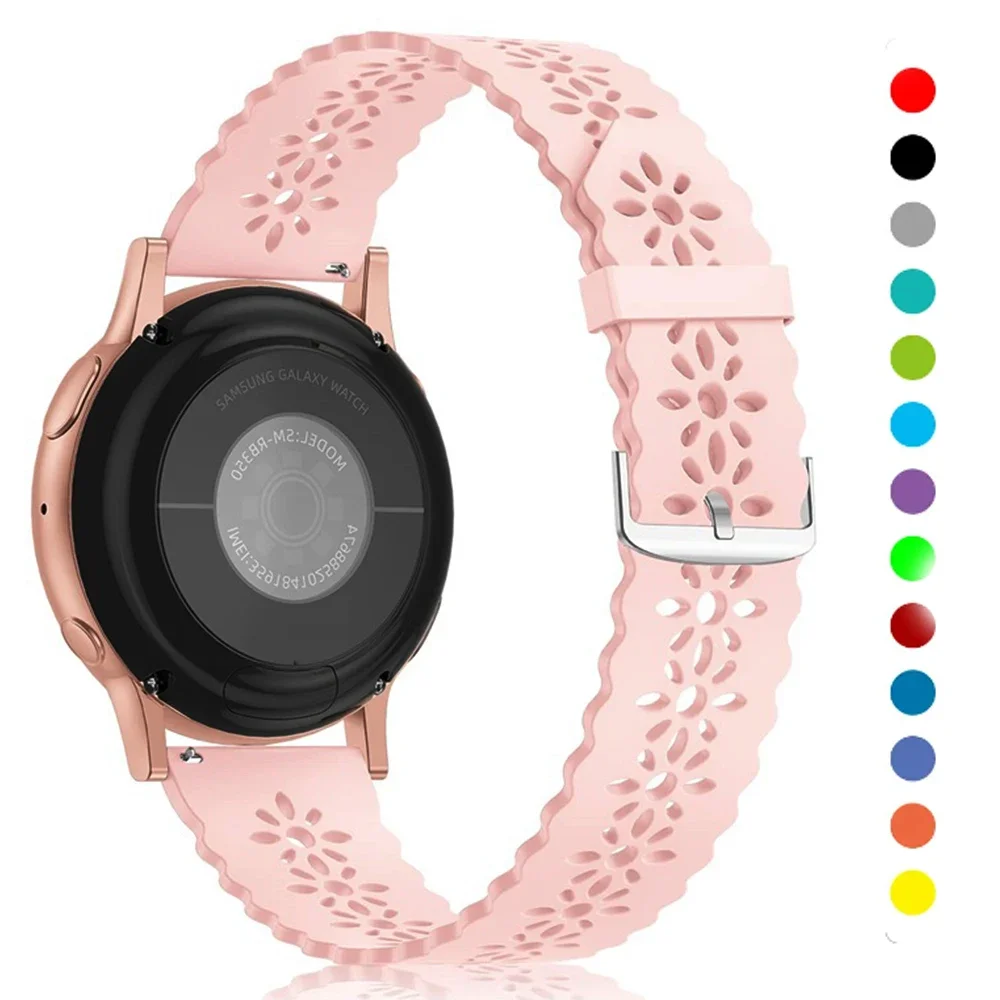 Lace Band for Samsung Galaxy watch 6-5-4-3/6 Classic/Active 2 40mm/44mm sport Silicone 20mm 22mm bracelet huawei gt 3-2-2e Strap