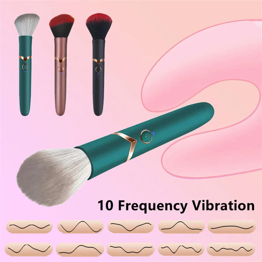 Make Up Brush Vibrators Rechargeable Vibration AV Stick Magic Wand Vibrator Nipple G-spot Clitoris Massage Sex Toys For Women