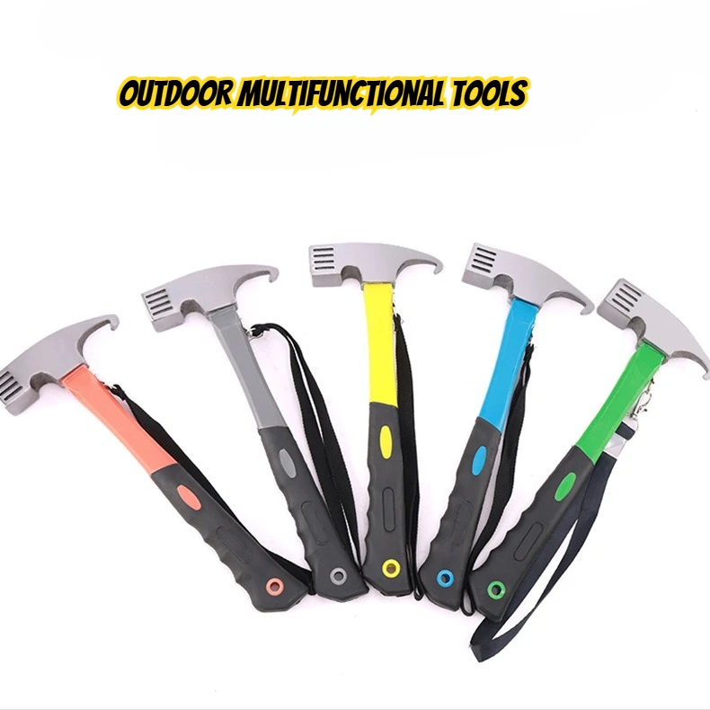 

2025 New Outdoor Multifunctional Nail Hammer, Convenient Camping Tent Hammer Sturdy and Durable EDC Tool