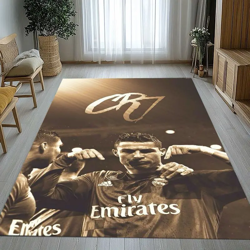 CR7 Ronaldo Cristiano Soccer Football Legend Theme Soft Non-Slip Area Rug for Living Room,Bedroom Carpet Mat for Sofa,Home Decor