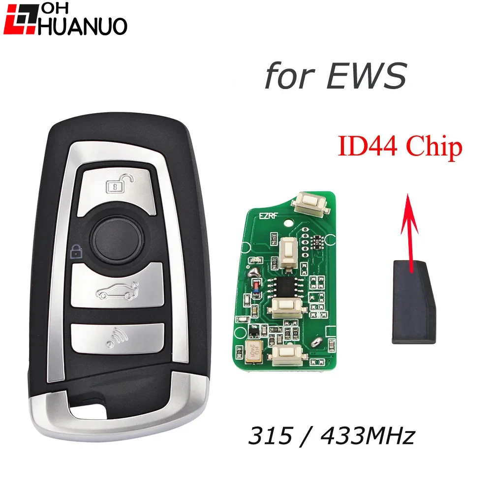 EWS System Modified Flip Remote Key Fob 4 Button 315MHz/433MHz 7935 Chip ID44 for BMW X5 Z3 Z4 1998-2005 HU92 HU58 Blade