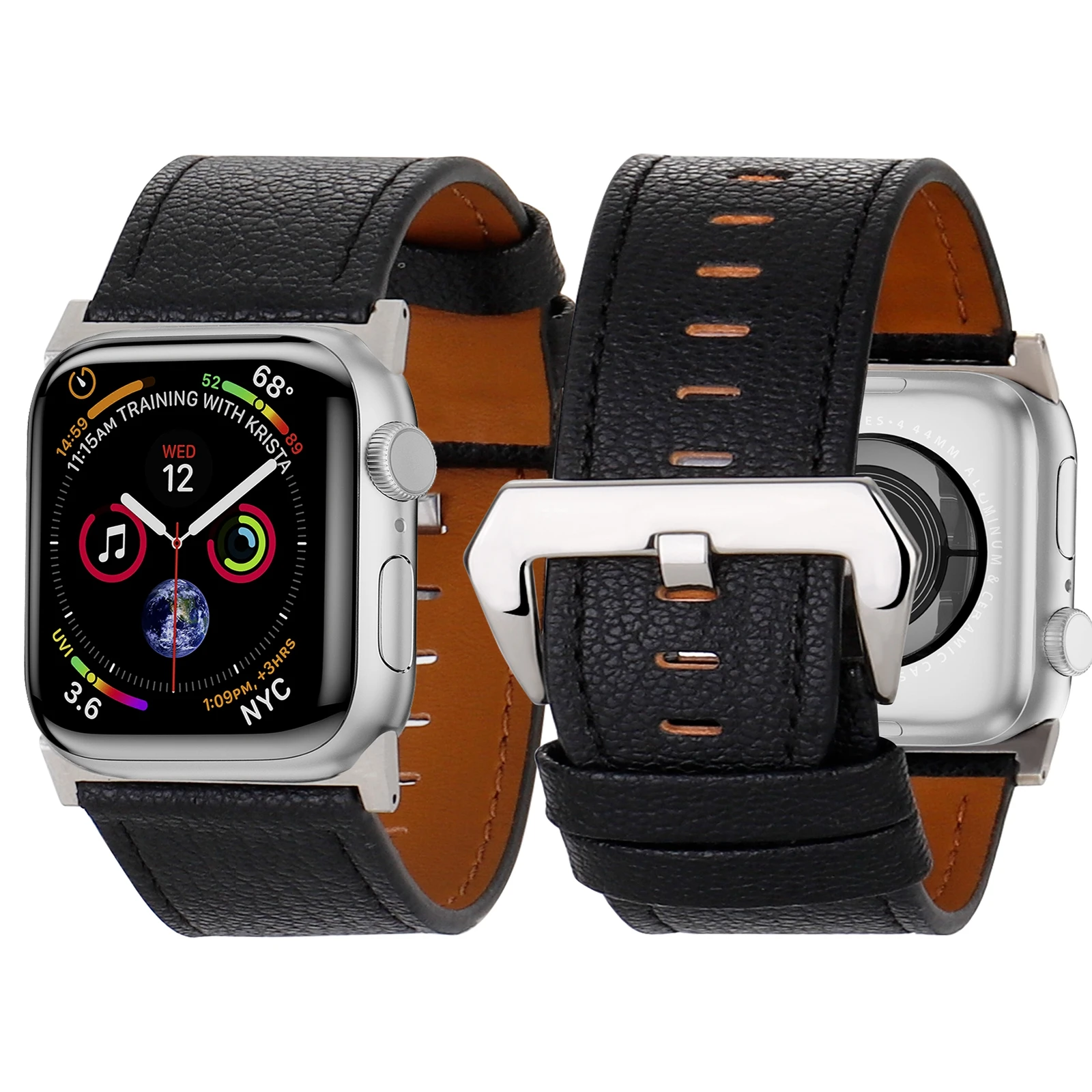 الترا واسعة حلقة جلدية Correa ل سوار ساعة يد آبل سلسلة 11/10/9/8/7/6/5/4 38 مللي متر 40 مللي متر 41 مللي متر 42 مللي متر 44 مللي متر 45 مللي متر 46 مللي متر 49 مللي متر حزام