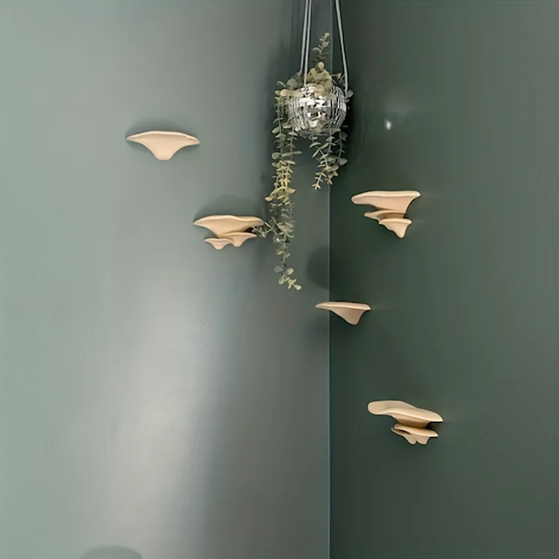 1 Piece of Creative and Exquisite Mushroom-Shaped 3D Printed Multifunctional Ornament Stand, Wall Decoration, Scene Arrangement, Cute Mushroom Rack, Personalized Creative Storage Rack, Home Decoration Ornament