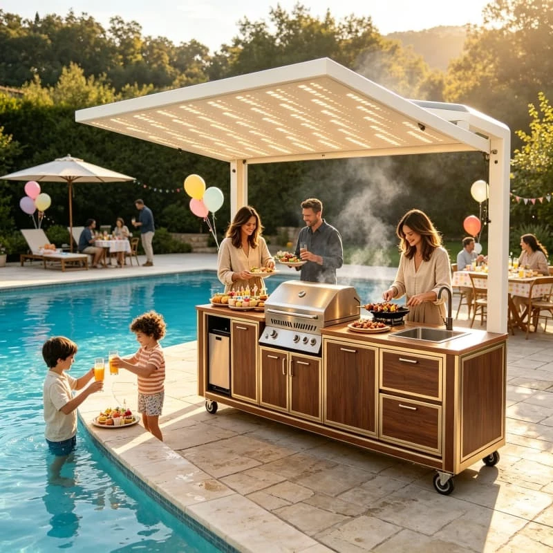 Prep Sink Outdoor Kitchen Island Built In Gas Grill For Backyard Patio Garden Villa Entertainment Customized