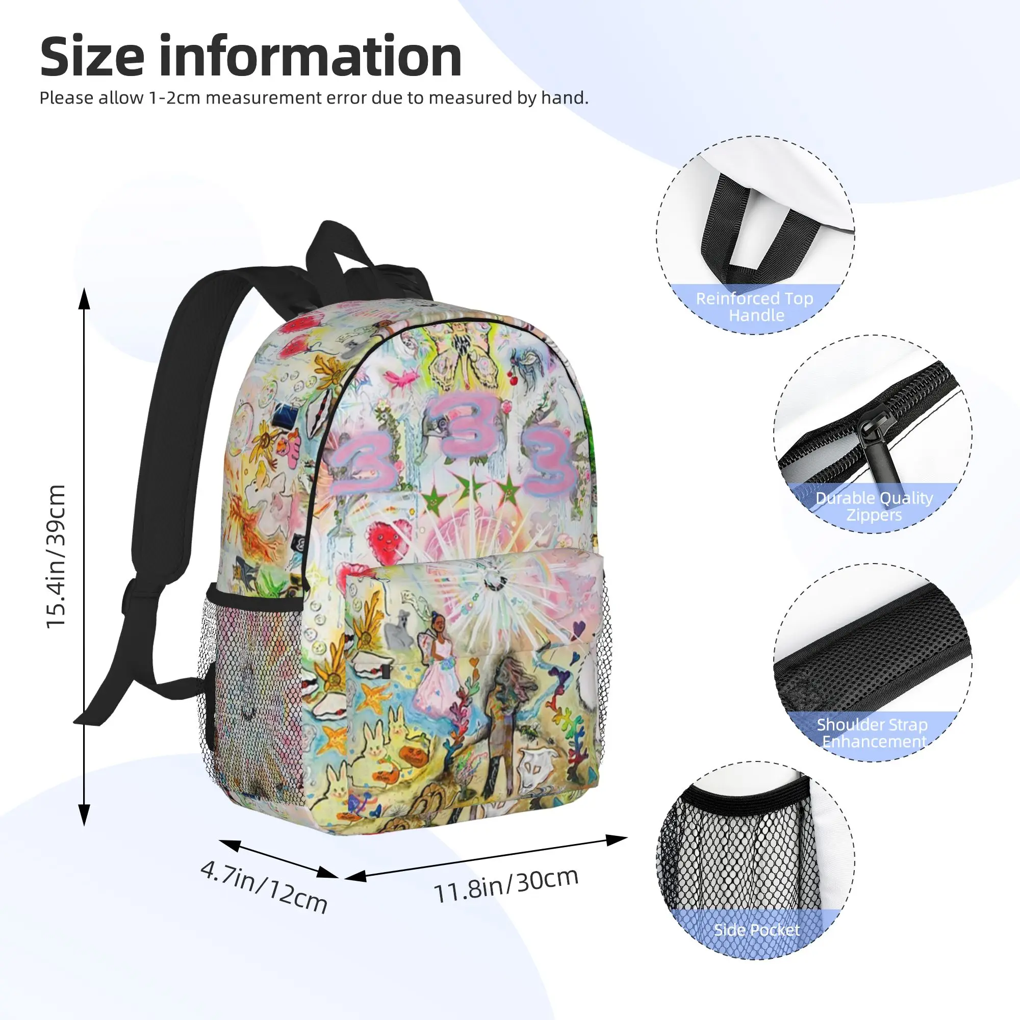 Drain gang bladee 333 album cov Backpack Hot Sale Daypack Large Capacity Boy Girl BookBag Shoulder Bags for Men Women School Bag