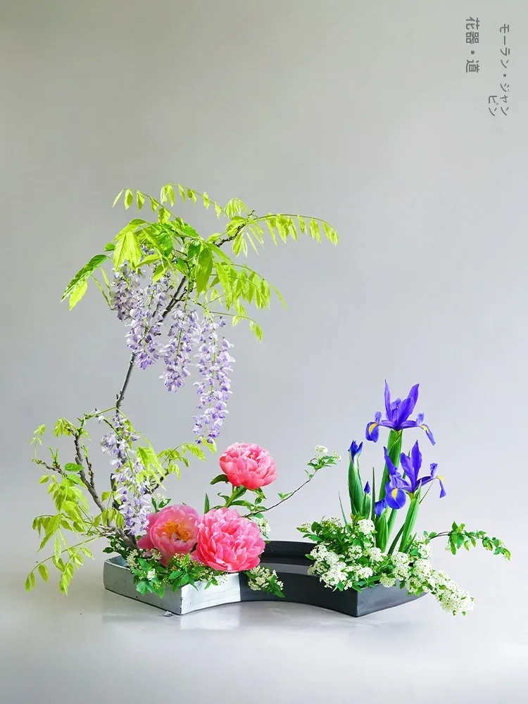 

Большая ваза для цветов в форме веера, японская, для цветочных композиций, особо крупного размера, для растений, настольный декор