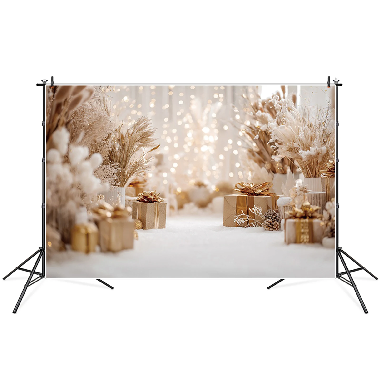 

MOON.QG Pampasgrass Gifts Glitter Light Christmas Background Photography Photocall Backdrop Baby Photo Studio Photobooth Props