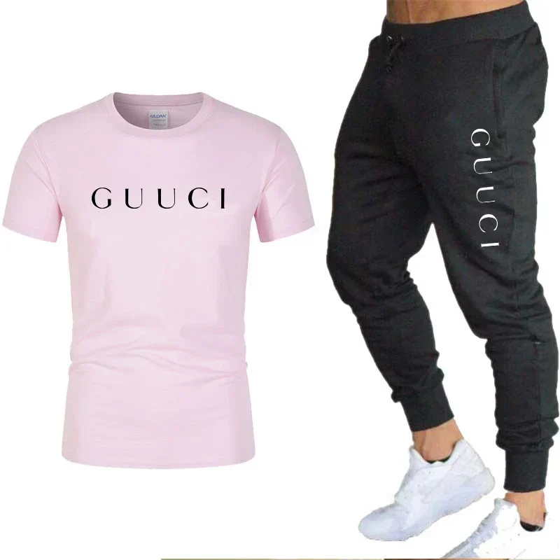 Sommer Casual Sportswear Herren bekleidung Kurzarm bedruckte T-Shirt Hosen Anzug Mode Jogging Fitness Training zweiteiliges Set
