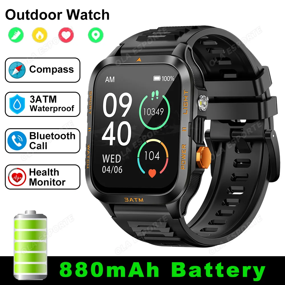 

Смарт-часы для Android IOS AMOLED-экран Bluetooth-вызов Фитнес-часы 100+ спортивных режимов Шагомер 880 мАч Батарея Мужские умные часы