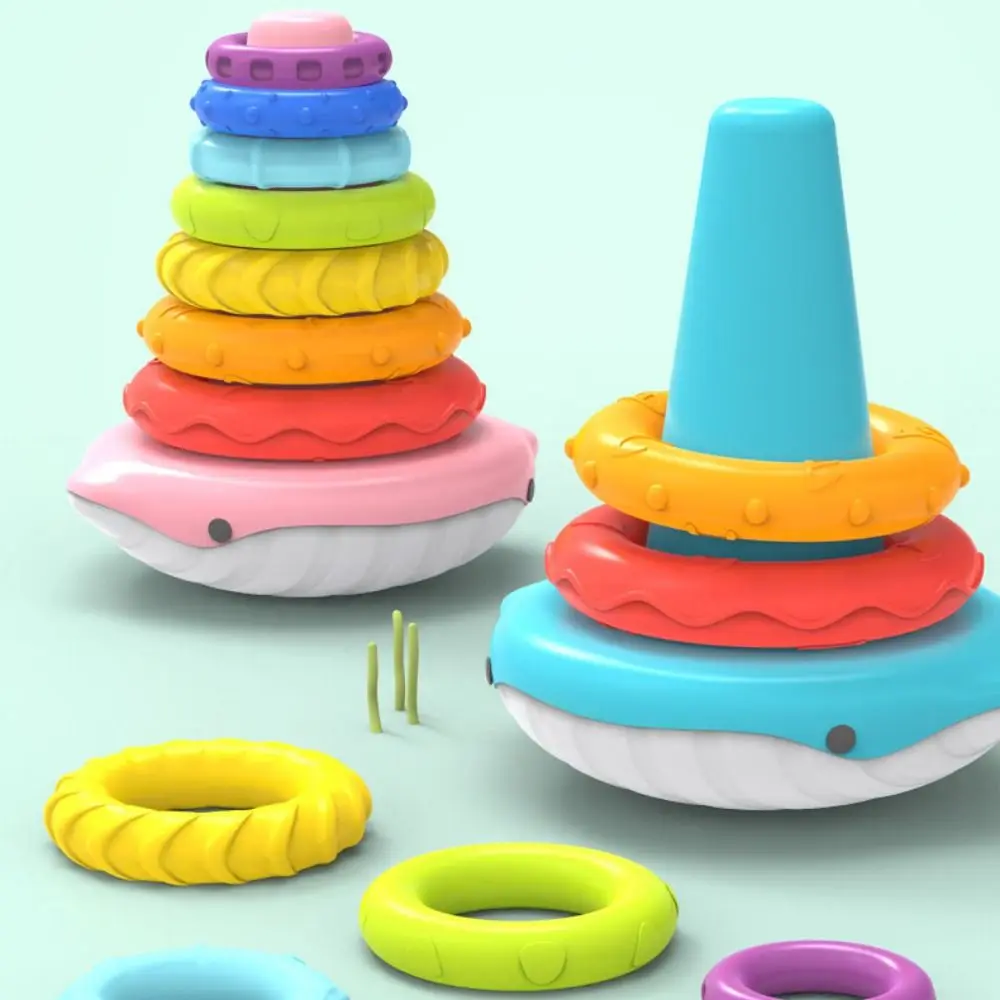 Unregelmäßige Quadratische Regenbogen Stacker Baby Spielzeug Regenbogen Turm Montessori Spielzeug Rotierenden Schraube Bolzen Spielzeug Frühe Bildung Puzzle