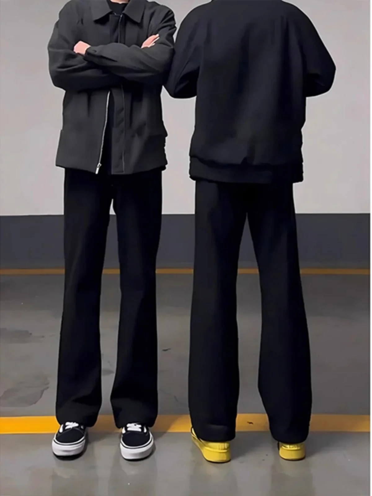 

Bla Straight Leg Men's Pants High Waist Trousers CleanFit Slimming American Sle Casual Suit Pants Knife Flare