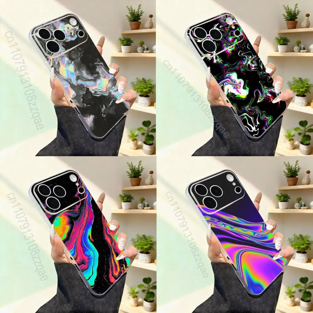 

Psychedelic trippy Holographic For iPhone 11,12,13,14,15,16,17,Pro,Max,Plus,Mini,SE4,E Phone Case Magnetic For Magsafe Wireless