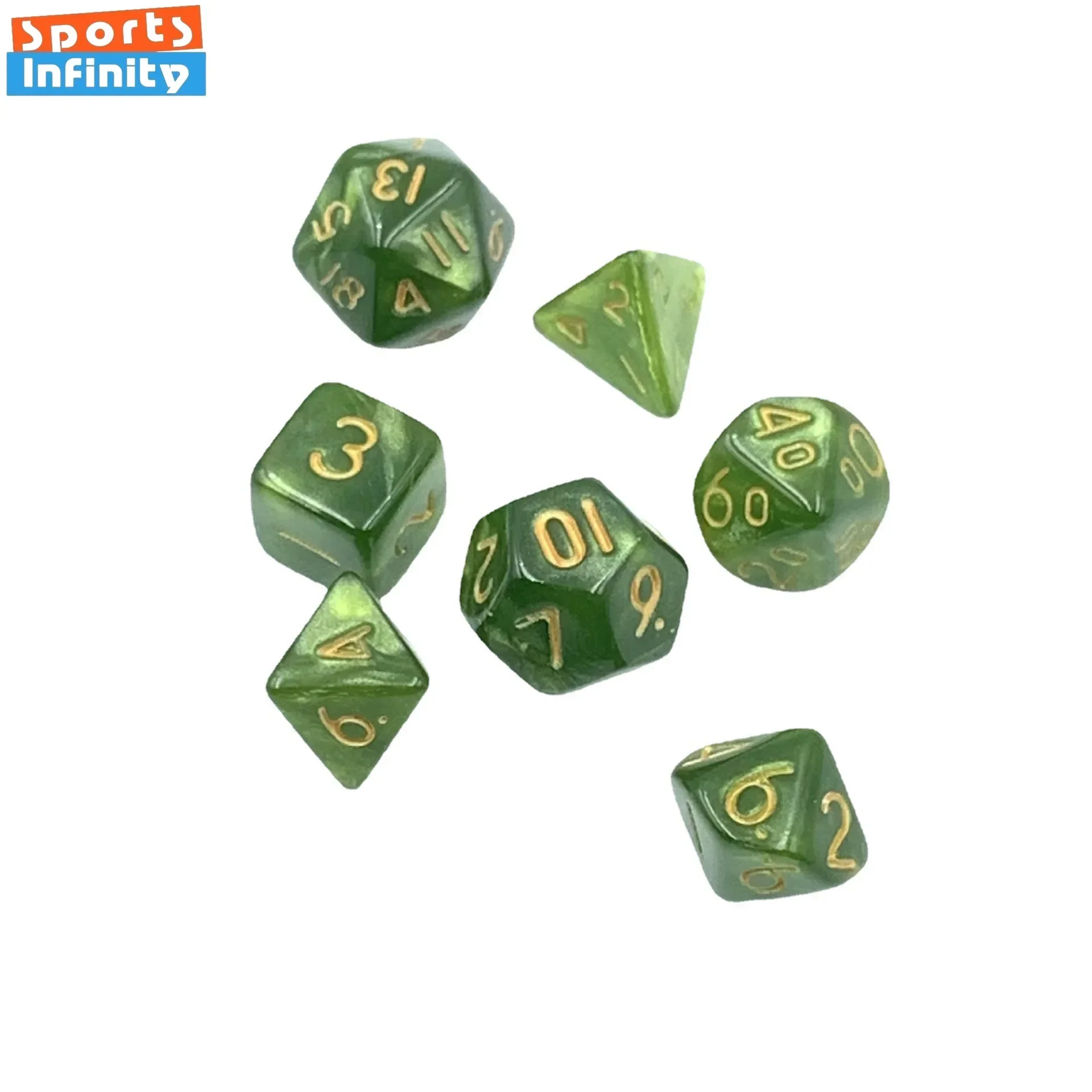 7PCS of 10mm Mini Plastic Dice Two Color Beautiful Transparent Dice Set for DND TRPG Running Team Cthulhu Board Game Number Dice