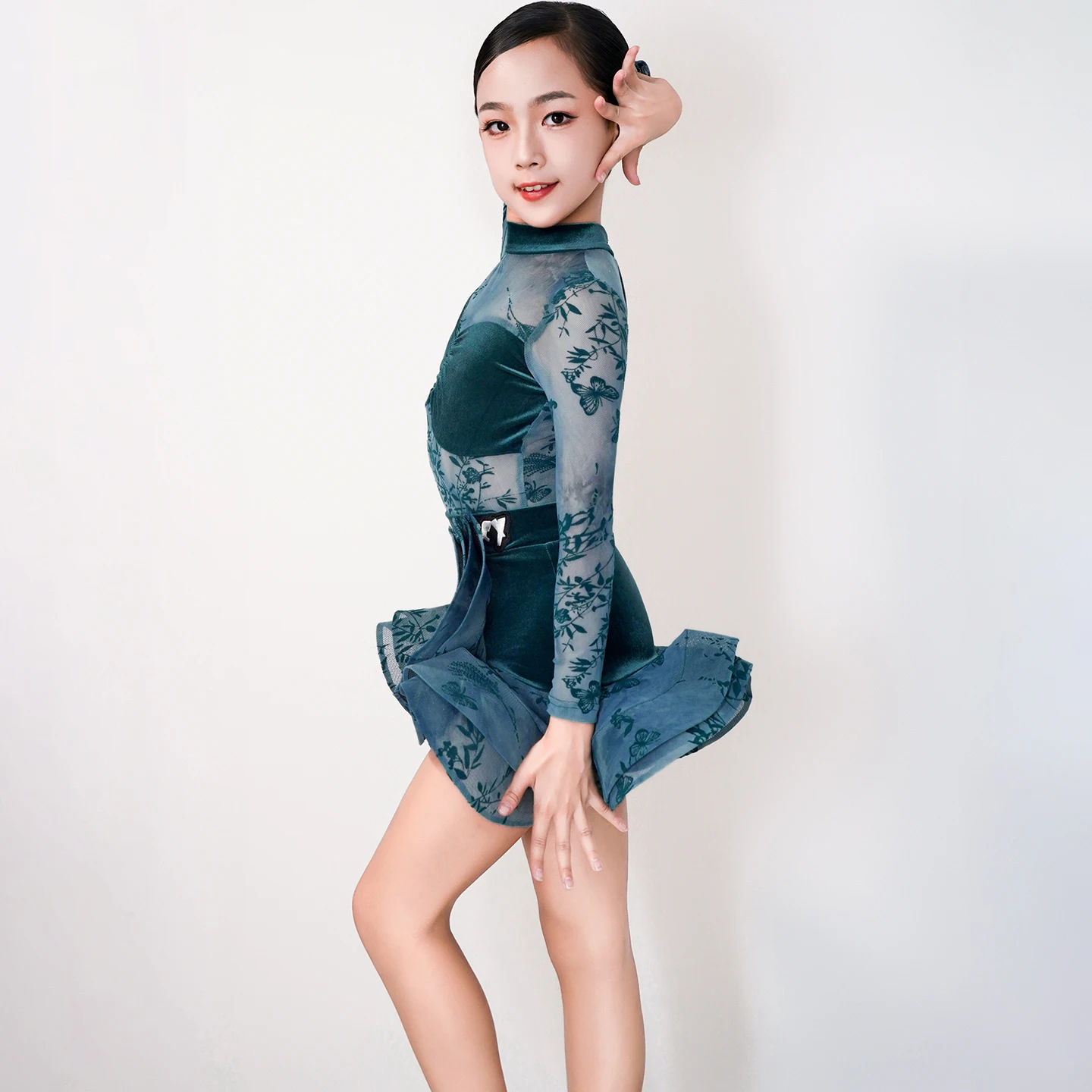 Bambini Cha Cha Samba Costume da ballo latino Ragazze Salsa Vestito da ballo latino Vestito da ballo per ragazze Gonna da ballo standard Abito da ballo