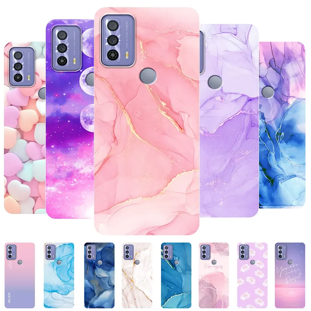 Para TCL 20B 20S Funda transparente de silicona TPU Funda de teléfono suave para TCL 20L Plus TCL 20 20R Funda de parachoques para TCL 20 SE 20AX Funda