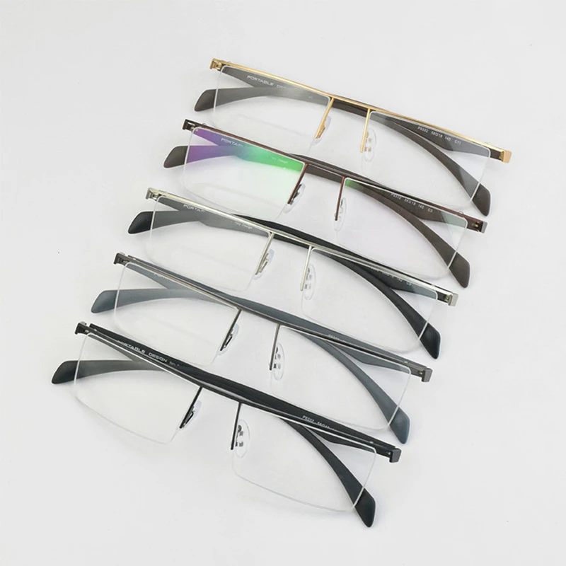 TAG Hezekiah High Quality Titanium Half Frame for Men\'s Glasses Myopia Eyeglasses on Optical Prescription Eyewear Frame 8332
