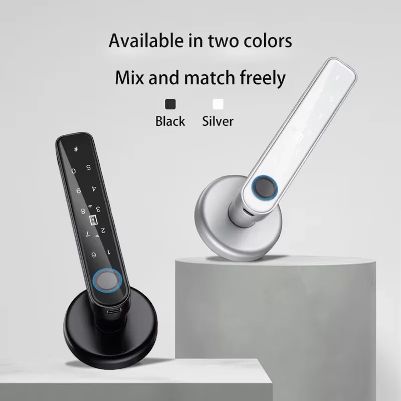 For Biometric Fingerprint Password Key Unlock Aluminum Digital Ttlock Smart Door Lock with Memory Card Cloud Bedroom Home