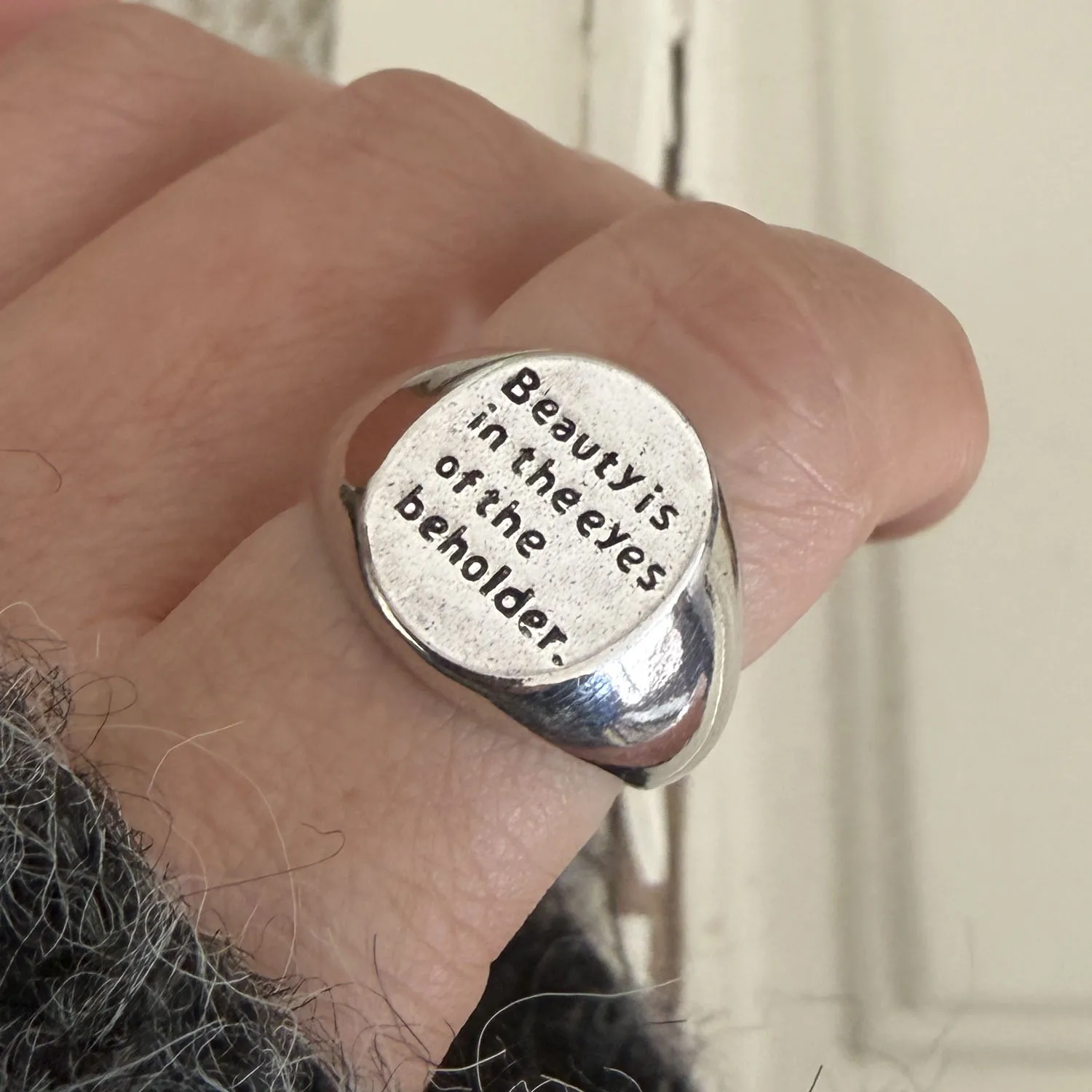 Anillos de plata de ley 925 para mujer, sencillos, vintage, hechos a mano, ajustables, con letras, a la moda, para mujer, regalo de bisutería