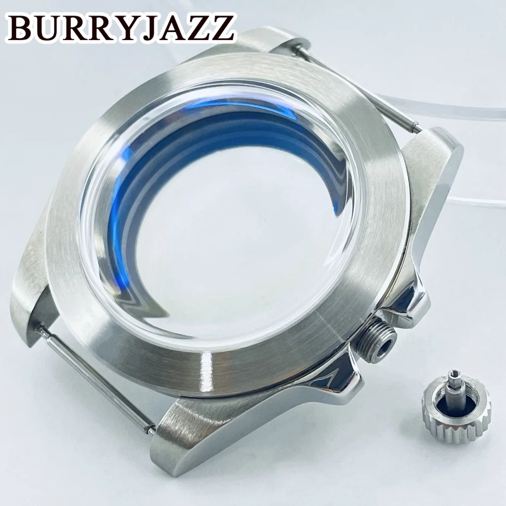 40mm Stainless Steel Brushed Watch Case with AR Blue Domed Glass for NH34 NH35 NH36 NH70 NH72 ETA2824 PT5000 Watch Case for Men - view 5
