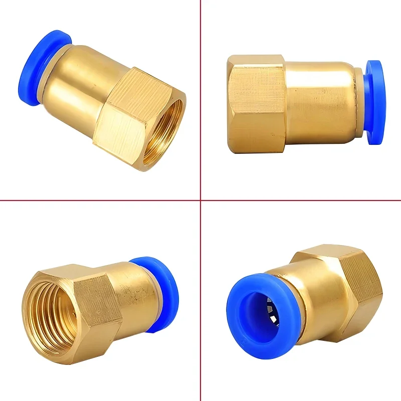 PCF Pneumatic Connector 4/6/8/10/12mm Hose Tube -1/8 3/8 1/2 1/4 BSP Female Thread Brass Quick Joint Fitting Air Pipe Fitting image 6