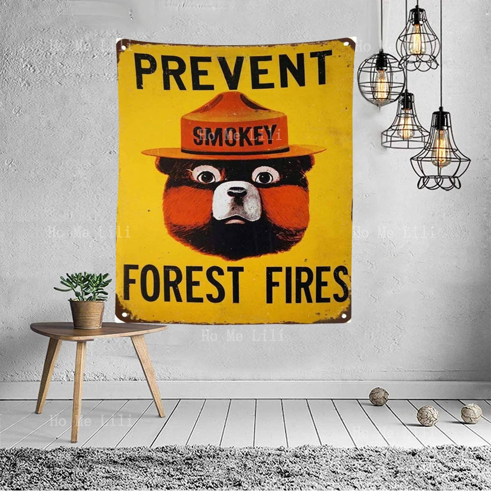 Personalized Retro Do Old To Prevent Forest Fire Warnings Tapestry Decorated Bedroom