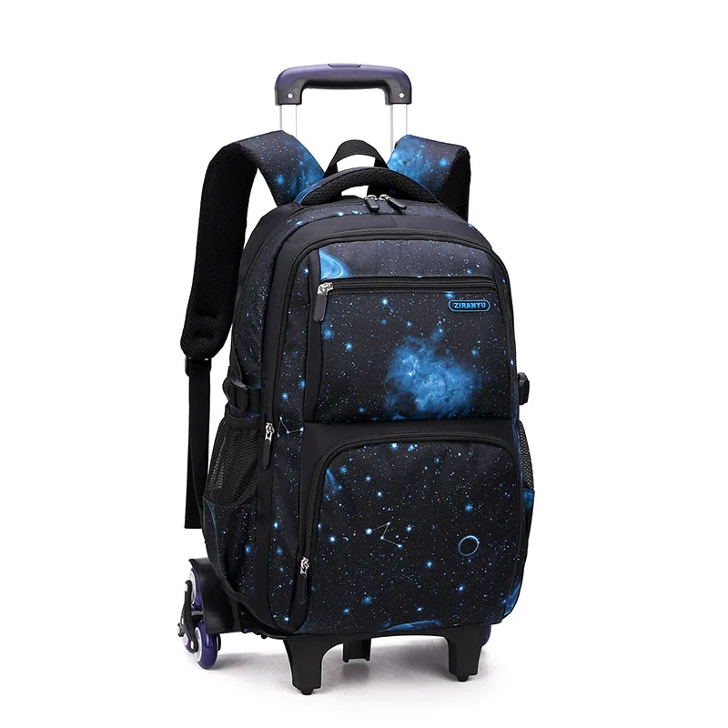 School Bag With Wheels School Rolling Backpack Wheeled Bag Students Kids Trolley Bags For Boys Travel Luggage with Lunch Box