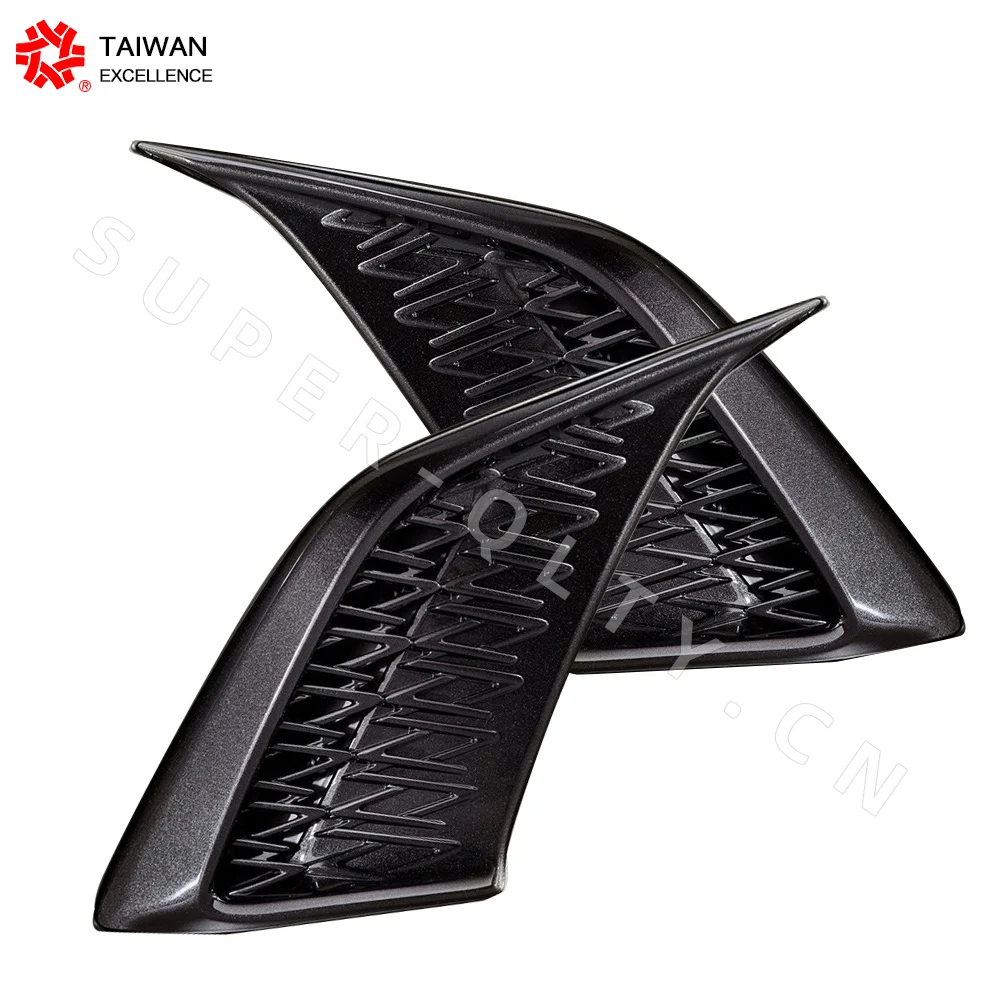 For Lexus ES 2018 - 2023 F Sport Style Front Fog Lamps Shade Foglight Grille Hoods Wind Knife Fangs Decorative Cover Trim Black