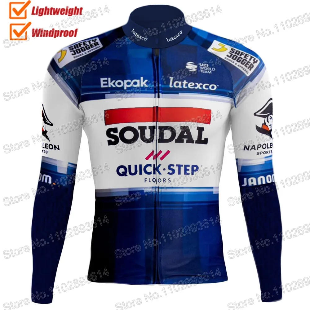 Belgium Soudal Quick Step Team 2023 Wind Vest Mens Cycling Jacket Windproof Cycling Jerseys Long Sleeve aaa MTB Maillot Cyclisme