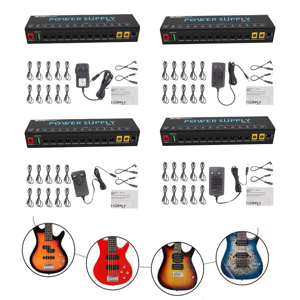

Overload Protection Guitar Power Supply Built-in Noise Reduction LED Status Indicators Maximum Current 500mA For Music Lights