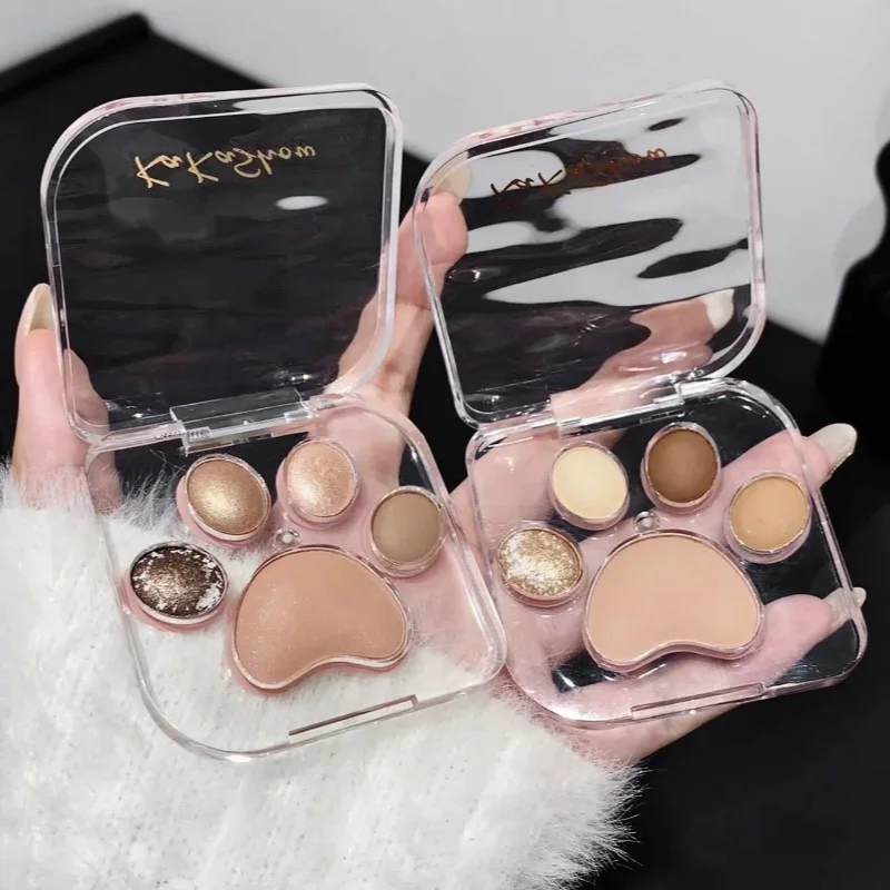 Roze Kattenklauw Oogschaduw Palet Matte Lage Verzadiging Oogschaduw Pallet Liggend Zijderups Korea Wang Blush Blijvende Make-Up Cosmetica