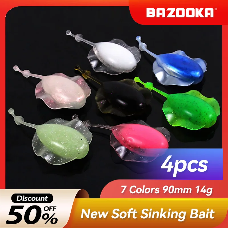 

Bazooka Ray Soft Lure Set Silicone Baits Shad Easy Shiner Artificial Wobblers Fishing Baits Pike Bass Jighead Jigging Ice Winter