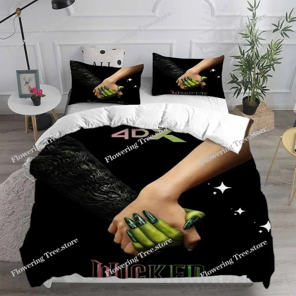 Movie W-Wicked Witch Bedding Sets Duvet Cover Set King Queen Twin Double Comforter Cover Set for Home Decor with Pillowcase