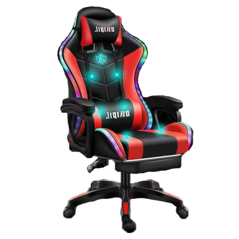 

Comfortable Economic Office Home Backrest Reclining Lift Computer Gamer Led Gaming Chair With Footrest